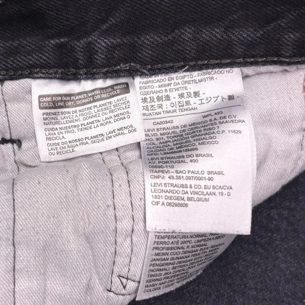 Levi's 501 Original Fit Jeans Men 36x30 Black‎ Straight Leg Button Fly Cotton